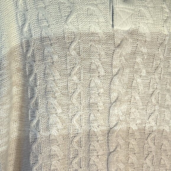 Weatherproof Vintage NWT SZ XL Natural button mock cable knit sweater timeless - Picture 8 of 14